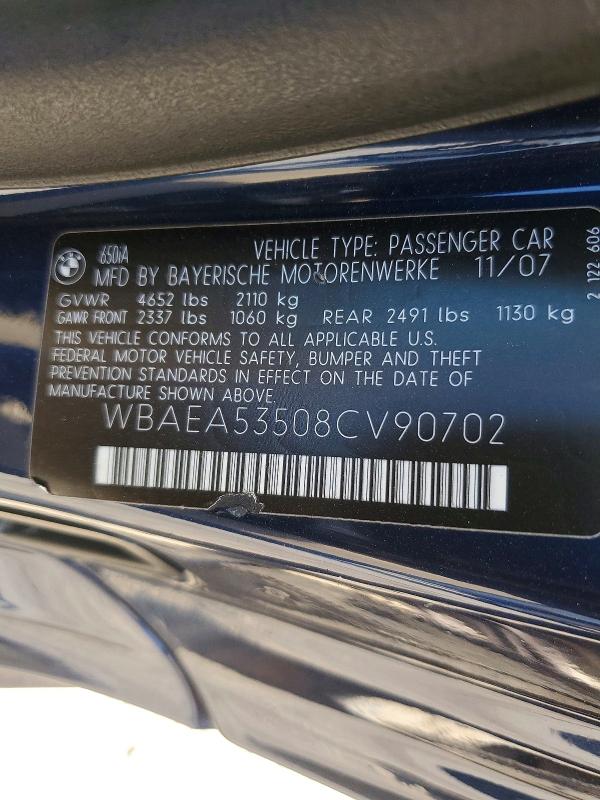 Aukcja sprzedaży 2008 Bmw 650, vin: WBAEA53508CV90702, numer aukcji: 64743276