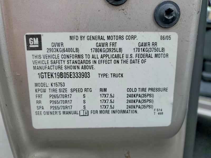 Продажа на аукционе авто 2005 Gmc New Sierra, vin: 1GTEK19B05E333903, номер лота: 65042056
