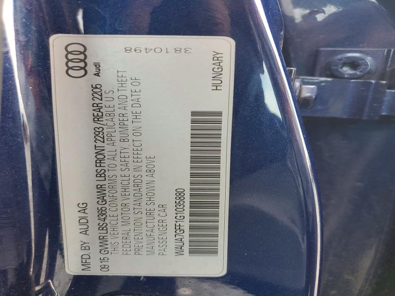 Aukcja sprzedaży 2016 Audi A3, vin: WAUA7GFF1G1035880, numer aukcji: 63586326