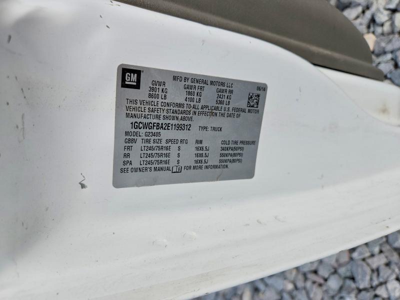 Aukcja sprzedaży 2014 Chevrolet Express G2500, vin: 1GCWGFBA2E1199312, numer aukcji: 64058486