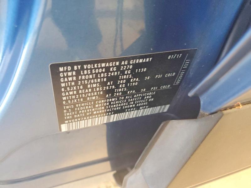 Продаж на аукціоні авто 2017 Volkswagen Tiguan, vin: WVGBV7AX6HK025267, номер лоту: 64762846