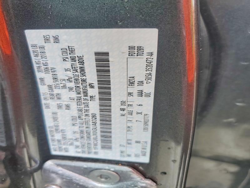 Aukcja sprzedaży 2016 Ford Escape, vin: 1FMCU0JX0GUA83280, numer aukcji: 63878346