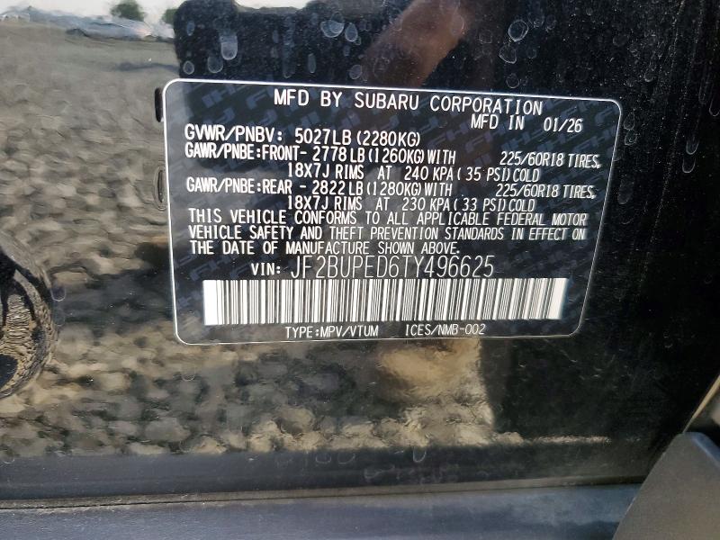 Продажа на аукционе авто 2026 Subaru Outback, vin: JF2BUPED6TY496625, номер лота: 65706226