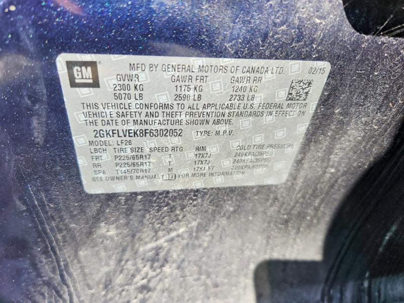 Aukcja sprzedaży 2015 Gmc Terrain, vin: 2GKFLVEK8F6302052, numer aukcji: 66599956