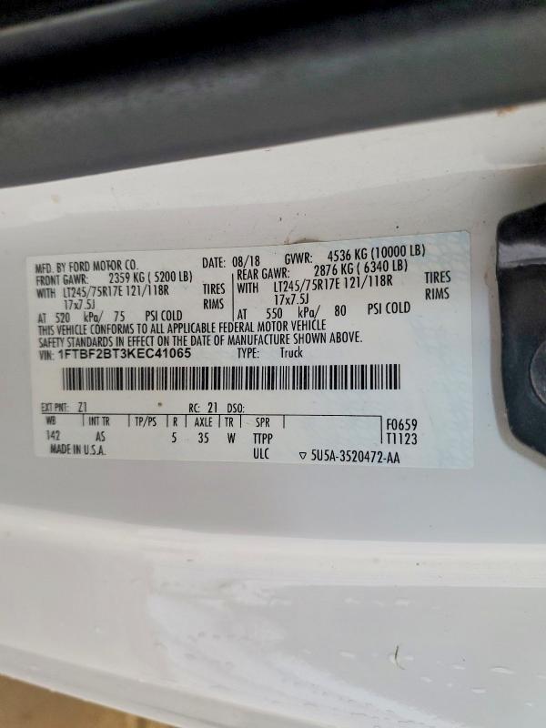 Продажа на аукционе авто 2019 Ford F250, vin: 1FTBF2BT3KEC41065, номер лота: 66381166