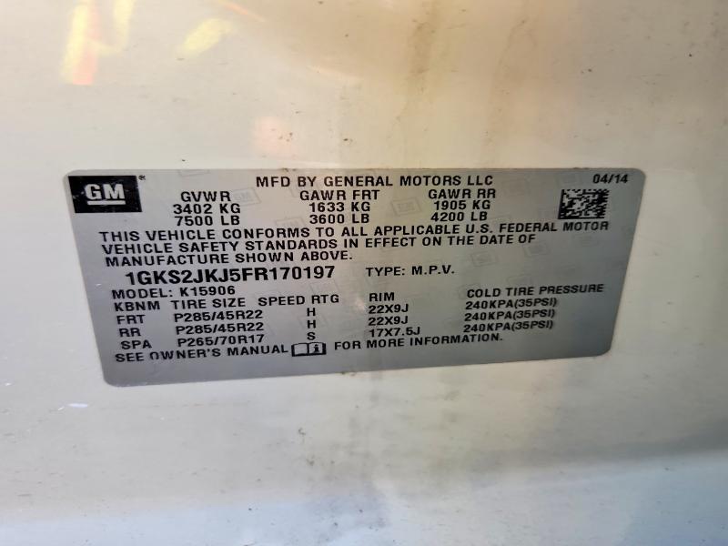 Продажа на аукционе авто 2015 Gmc Yukon Xl, vin: 1GKS2JKJ5FR170197, номер лота: 65695486