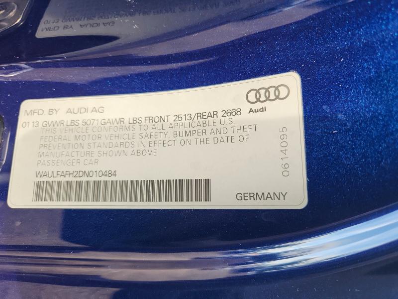 65687616 :رقم المزاد ، WAULFAFH2DN010484 vin ، 2013 Audi A5 مزاد بيع