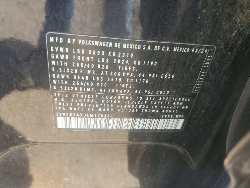 Продажа на аукционе авто 2020 Volkswagen Tiguan, vin: 3VV2B7AX3LM125391, номер лота: 63180606
