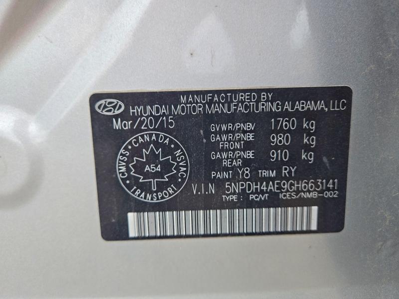 Aukcja sprzedaży 2016 Hyundai Elantra, vin: 5NPDH4AE9GH663141, numer aukcji: 63405496