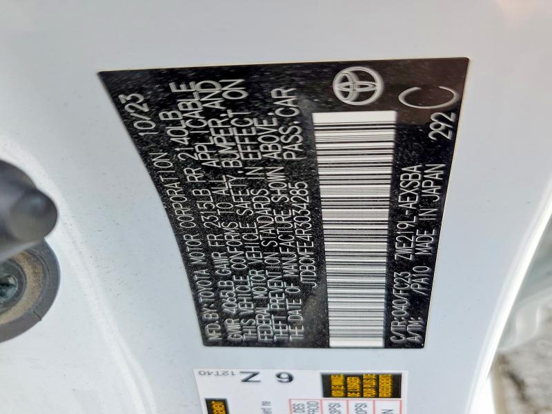 64266036 :رقم المزاد ، JTDBCMFE4R3034285 vin ، 2024 Toyota Corolla Hybrid مزاد بيع