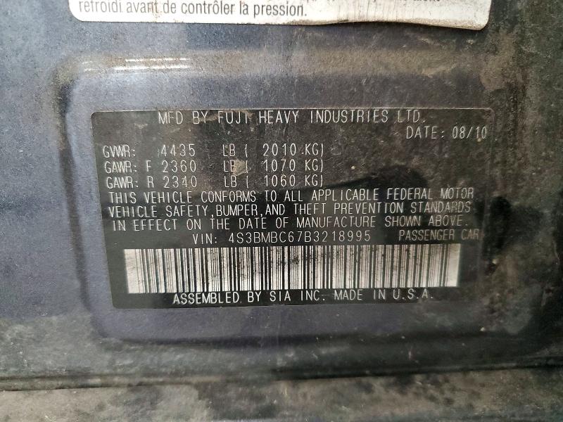 Aukcja sprzedaży 2011 Subaru Legacy, vin: 4S3BMBC67B3218995, numer aukcji: 65798256