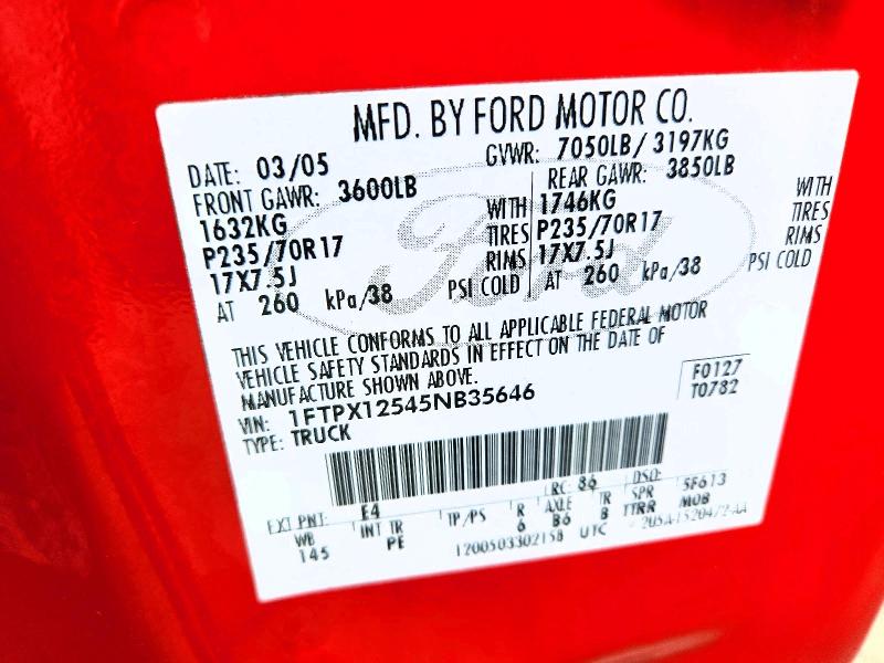 Aukcja sprzedaży 2005 Ford F150, vin: 1FTPX12545NB35646, numer aukcji: 65357156