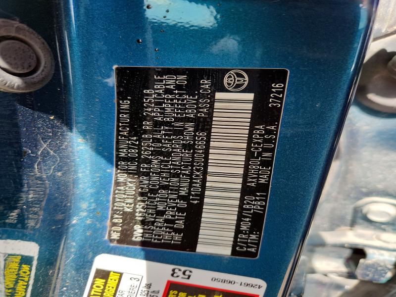 2025 Toyota Camry მანქანა იყიდება აუქციონზე, vin: 4T1DAACK3SU046656, აუქციონის ნომერი: 60974186