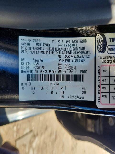 Продажа на аукционе авто 2019 Ford Fiesta, vin: 3FADP4BJXKM131162, номер лота: 65791836