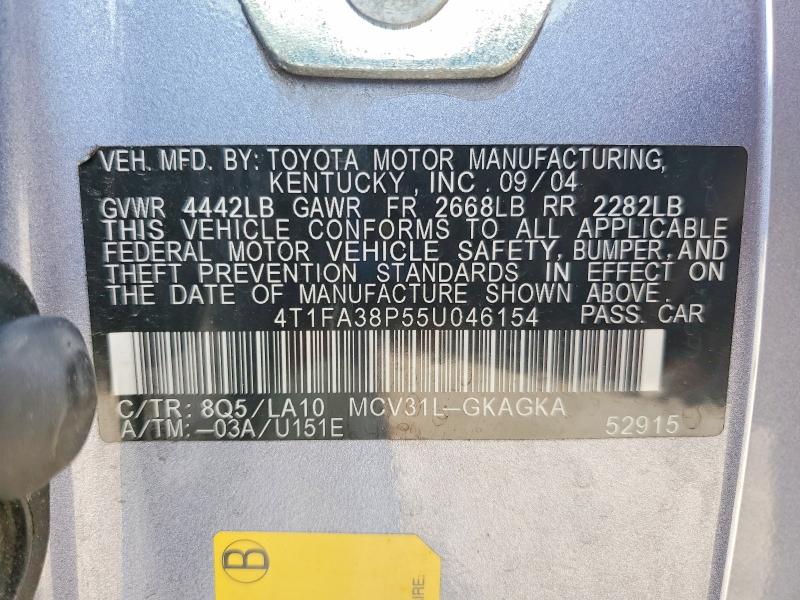 Продажа на аукционе авто 2005 Toyota Camry Solara, vin: 4T1FA38P55U046154, номер лота: 62279666