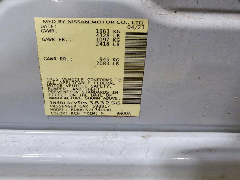 2023 Nissan Altima მანქანა იყიდება აუქციონზე, vin: 1N4BL4CV5PN383256, აუქციონის ნომერი: 65742246