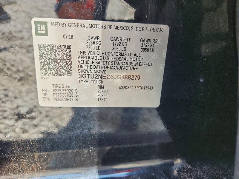 Aukcja sprzedaży 2018 Gmc Sierra, vin: 3GTU2NEC6JG488279, numer aukcji: 65997346
