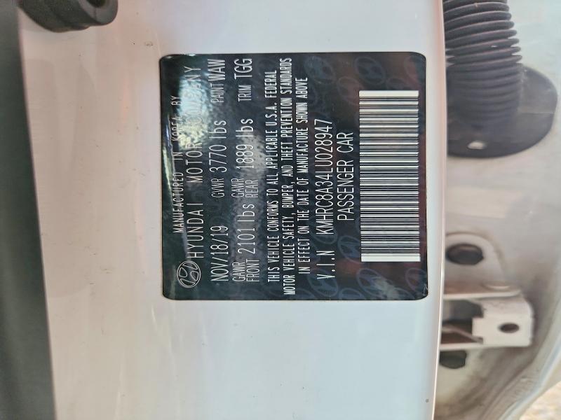 66457866 :رقم المزاد ، KMHRC8A34LU028947 vin ، 2020 Hyundai Venue مزاد بيع