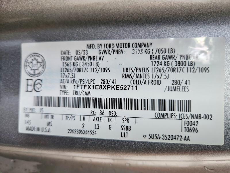 Aukcja sprzedaży 2023 Ford F150, vin: 1FTFX1E8XPKE52711, numer aukcji: 64488756