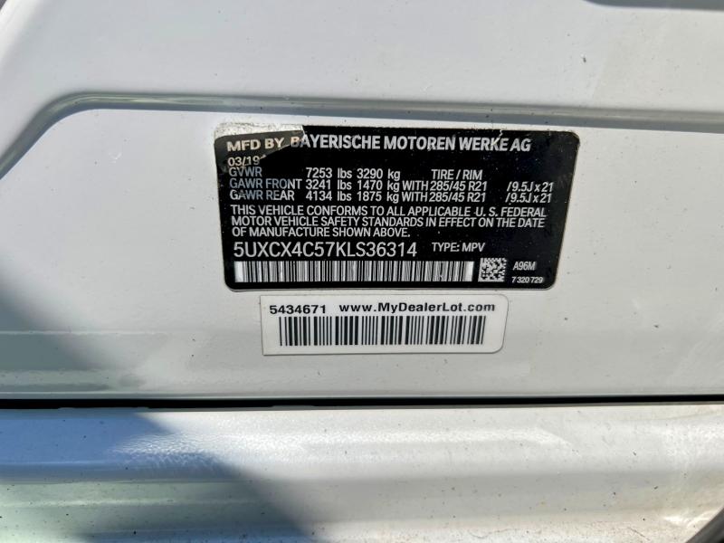 Aukcja sprzedaży 2019 Bmw X7, vin: 5UXCX4C57KLS36314, numer aukcji: 64675856