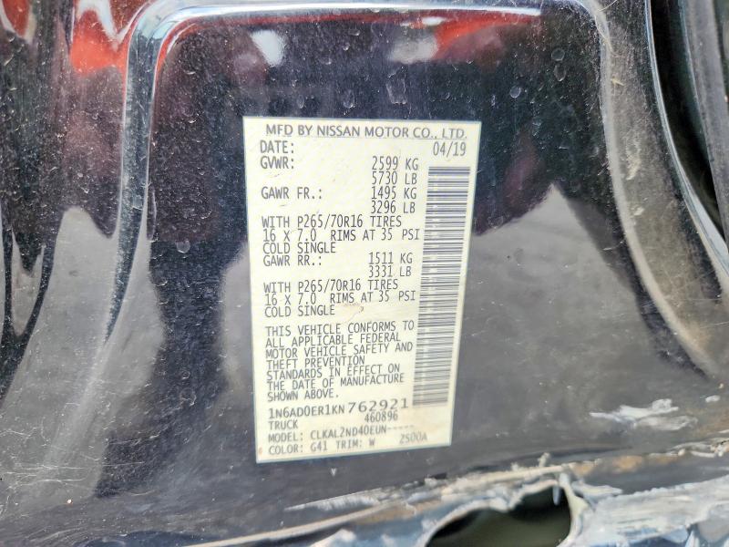 Продаж на аукціоні авто 2019 Nissan Frontier, vin: 1N6AD0ER1KN762921, номер лоту: 66657986