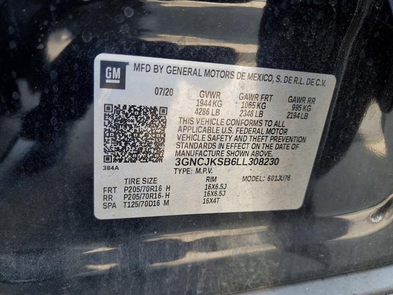 Aukcja sprzedaży 2020 Chevrolet Trax, vin: 3GNCJKSB6LL308230, numer aukcji: 63747836
