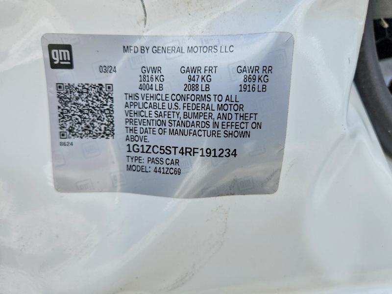 Продажа на аукционе авто 2024 Chevrolet Malibu, vin: 1G1ZC5ST4RF191234, номер лота: 67276626