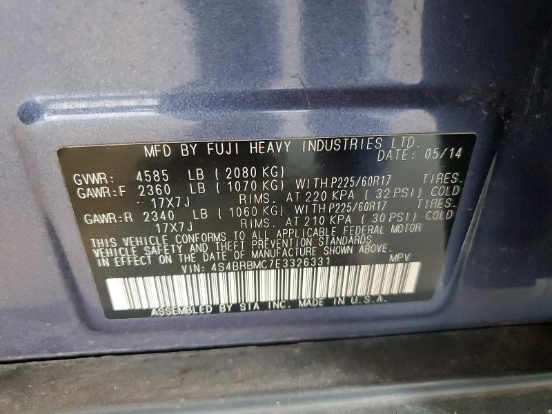 Продаж на аукціоні авто 2014 Subaru Outback, vin: 4S4BRBMC7E3326331, номер лоту: 63020396