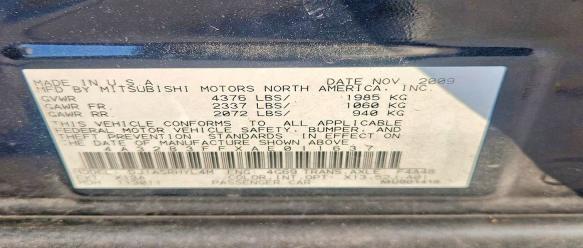 64307426 :رقم المزاد ، 4A32B3FFXAE011637 vin ، 2010 Mitsubishi Galant مزاد بيع