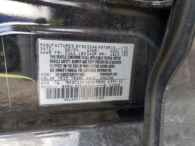 Aukcja sprzedaży 2024 Nissan Sentra, vin: 3N1AB8CV5RY311482, numer aukcji: 62846446