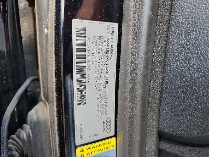 Продаж на аукціоні авто 2009 Audi A4, vin: WAUAF48H89K010309, номер лоту: 65480916