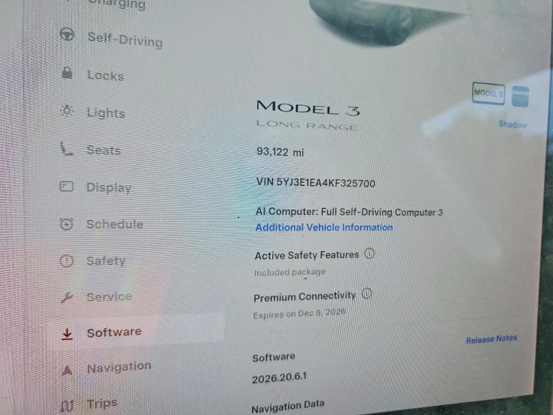 2019 Tesla Model 3 მანქანა იყიდება აუქციონზე, vin: 5YJ3E1EA4KF325700, აუქციონის ნომერი: 66069966