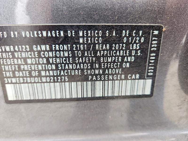 Aukcja sprzedaży 2020 Volkswagen Jetta, vin: 3VWEB7BU0LM021275, numer aukcji: 64563566