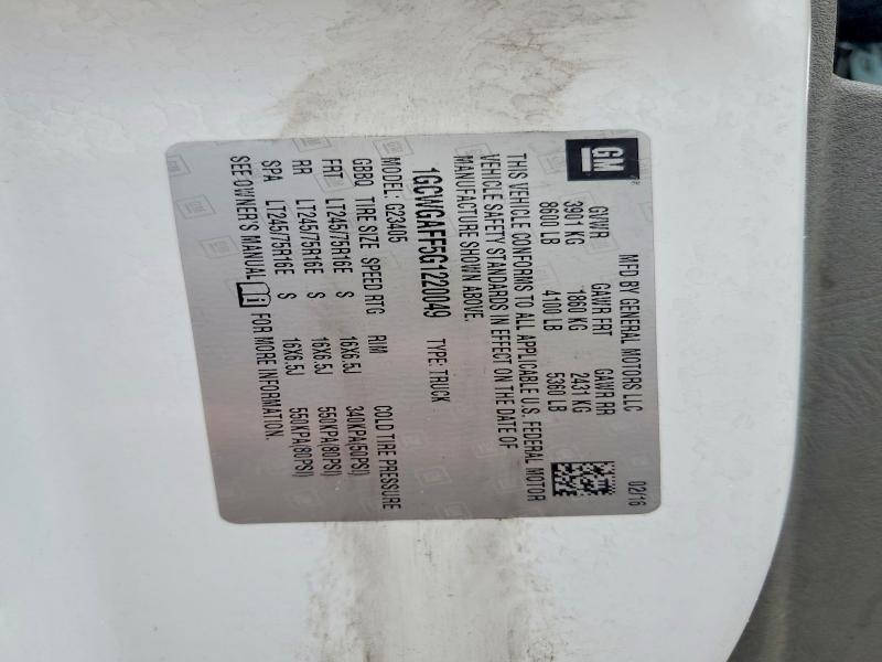 64439576 :رقم المزاد ، 1GCWGAFF5G1220049 vin ، 2016 Chevrolet Express G2500 مزاد بيع