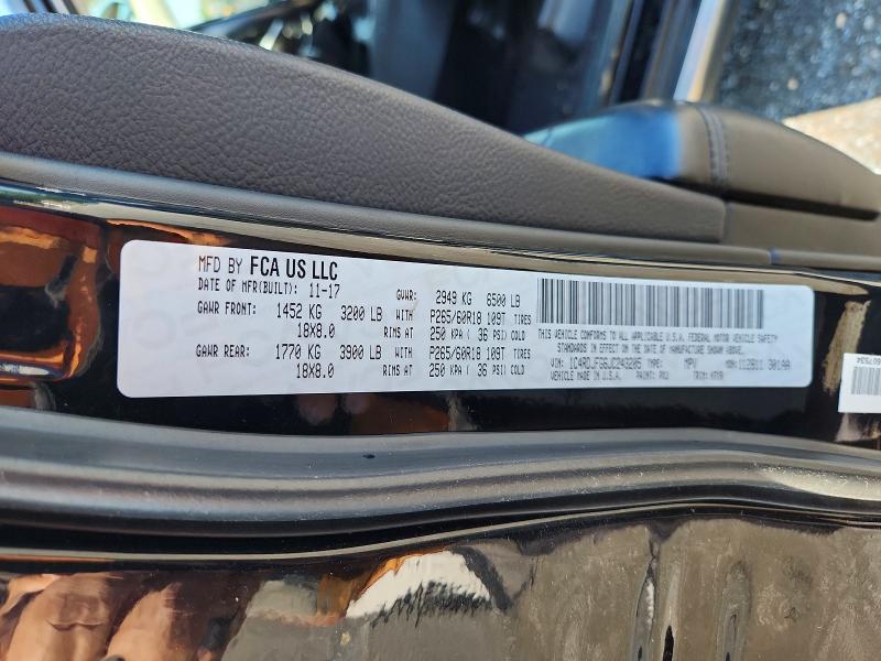 Aukcja sprzedaży 2018 Dodge Durango, vin: 1C4RDJFG6JC243205, numer aukcji: 66076056
