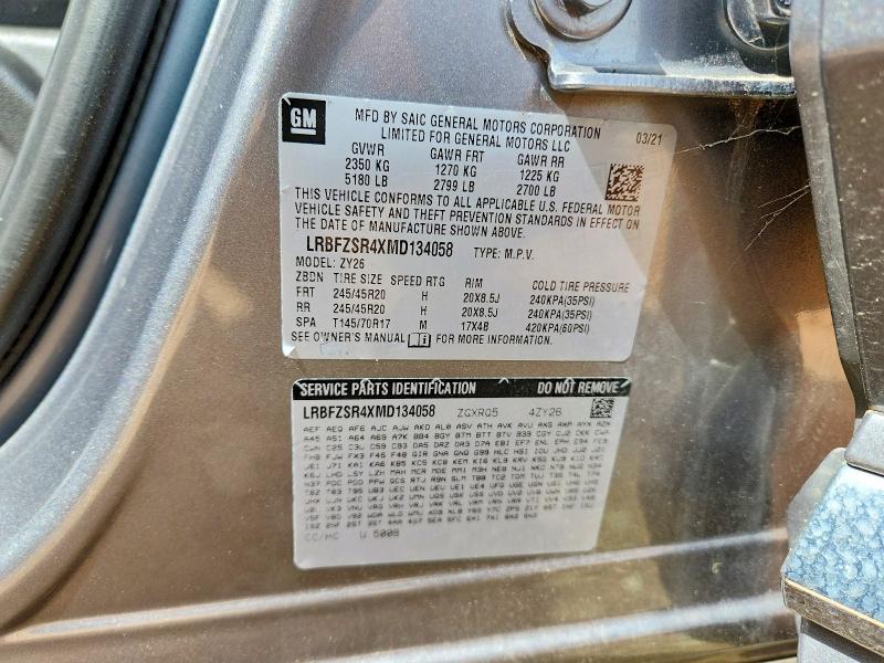 64087546 :رقم المزاد ، LRBFZSR4XMD134058 vin ، 2021 Buick Envision مزاد بيع