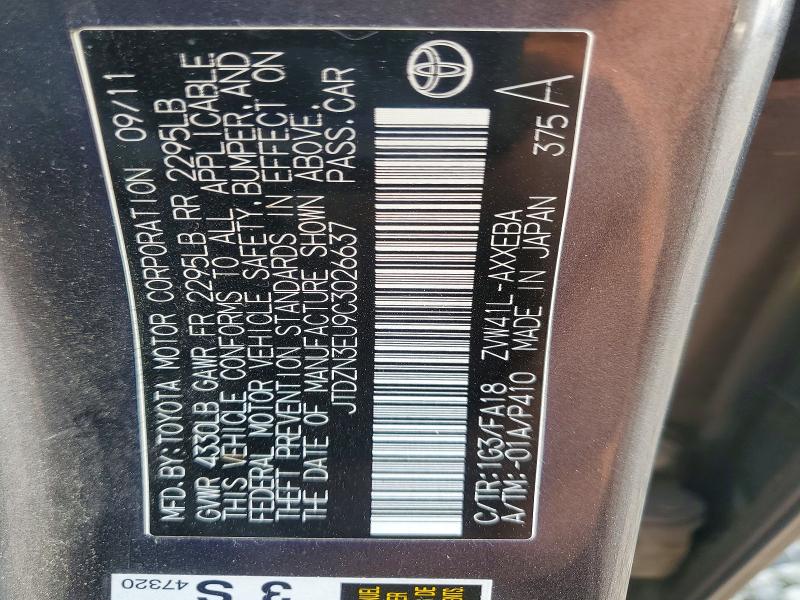 Продажа на аукционе авто 2012 Toyota Prius V, vin: JTDZN3EU9C3026637, номер лота: 63449026