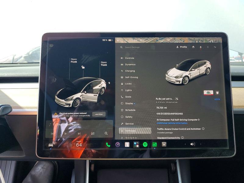 Продажа на аукционе авто 2017 Tesla Model 3, vin: 5YJ3E1EA4HF002482, номер лота: 60414076