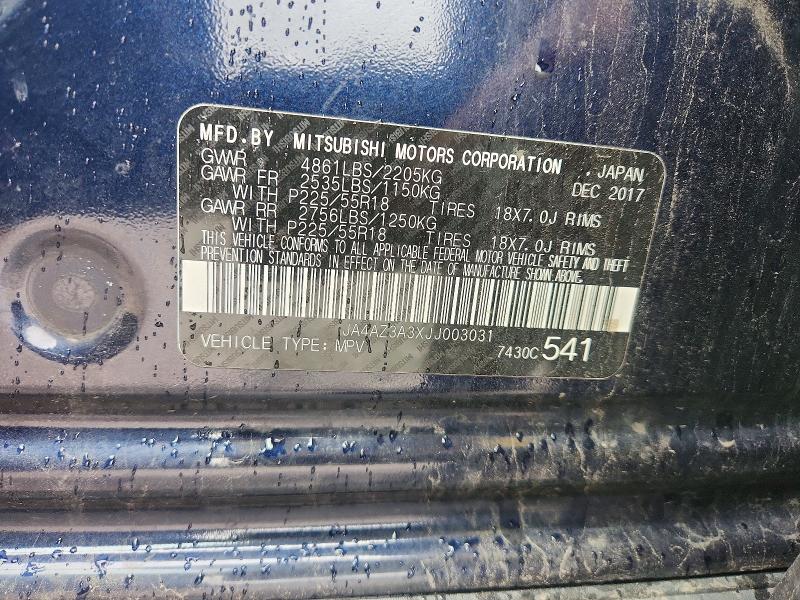 66164366 :رقم المزاد ، JA4AZ3A3XJJ003031 vin ، 2018 Mitsubishi Outlander مزاد بيع
