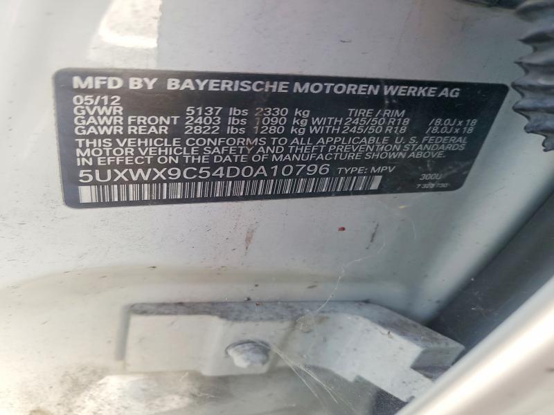 Aukcja sprzedaży 2013 Bmw X3, vin: 5UXWX9C54D0A10796, numer aukcji: 63750976