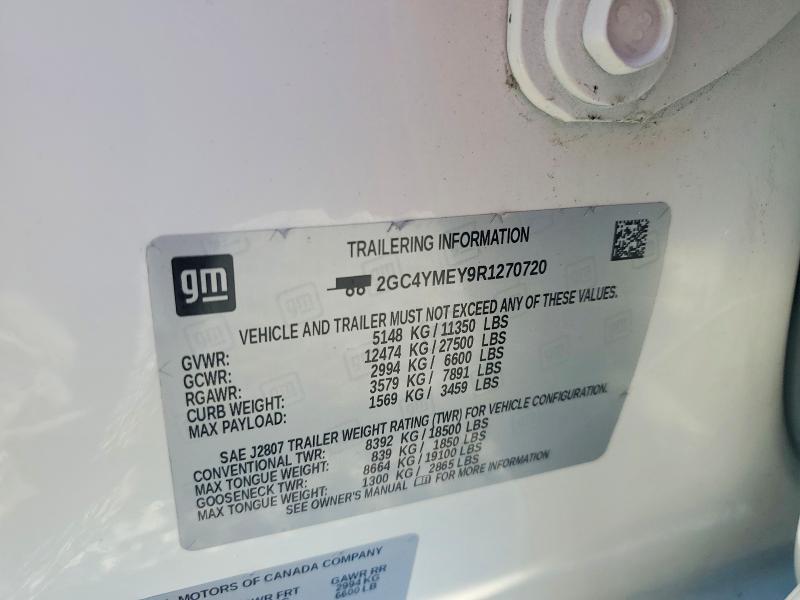 64713586 :رقم المزاد ، 2GC4YMEY9R1270720 vin ، 2024 Chevrolet Silverado مزاد بيع