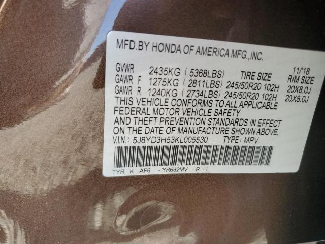 Aukcja sprzedaży 2019 Acura Mdx, vin: 5J8YD3H53KL005530, numer aukcji: 65350976