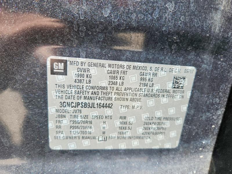 Продажа на аукционе авто 2018 Chevrolet Trax, vin: 3GNCJPSB9JL164442, номер лота: 64622186