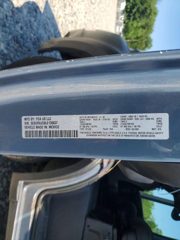 Продаж на аукціоні авто 2020 Ram Promaster 3500, vin: 3C6URVJG8LE136637, номер лоту: 64764566