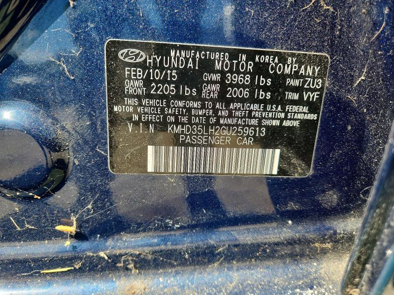 63115906 :رقم المزاد ، KMHD35LH2GU259613 vin ، 2016 Hyundai Elantra Gt مزاد بيع