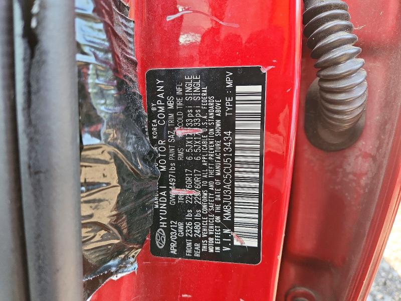 Продажа на аукционе авто 2012 Hyundai Tucson, vin: KM8JU3AC5CU513434, номер лота: 65479576