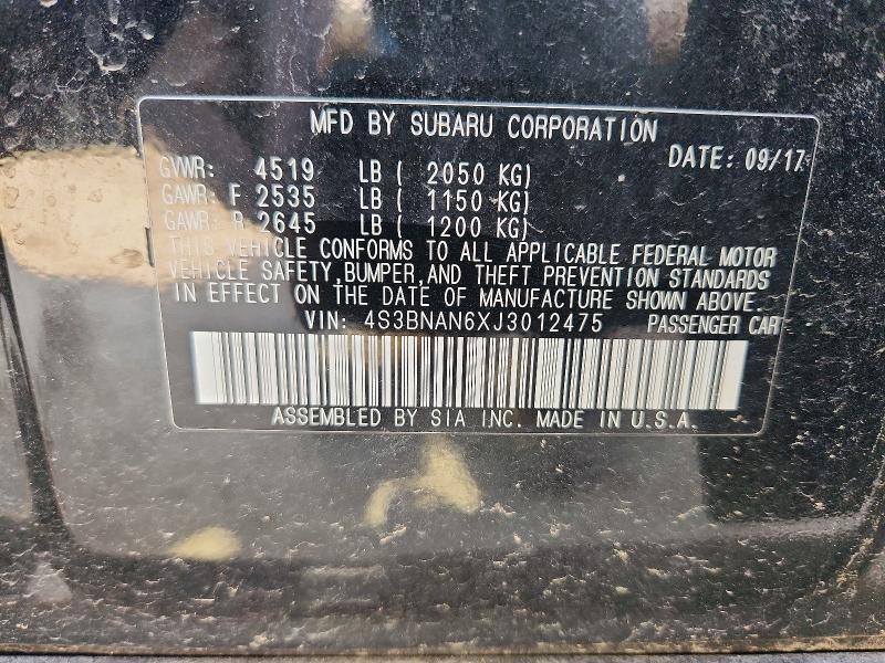 Продажа на аукционе авто 2018 Subaru Legacy, vin: 4S3BNAN6XJ3012475, номер лота: 66772216