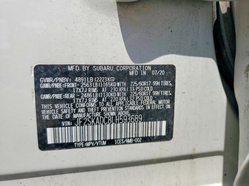 Продажа на аукционе авто 2020 Subaru Forester, vin: JF2SKADC8LH593689, номер лота: 63910786