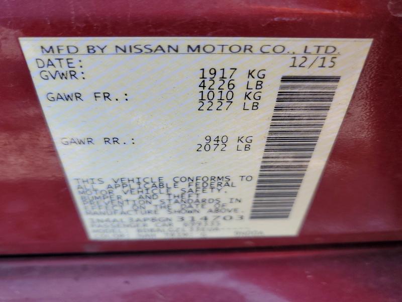 Продаж на аукціоні авто 2016 Nissan Altima, vin: 1N4AL3AP8GN314703, номер лоту: 64569186