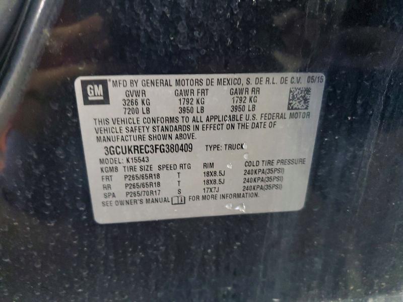 Продажа на аукционе авто 2015 Chevrolet Silverado, vin: 3GCUKREC3FG380409, номер лота: 66245246